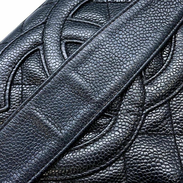 シャネル ショルダーバッグ ココマーク マトラッセ キャビアスキン A22476 CHANEL ワンショルダー セミショルダー 黒