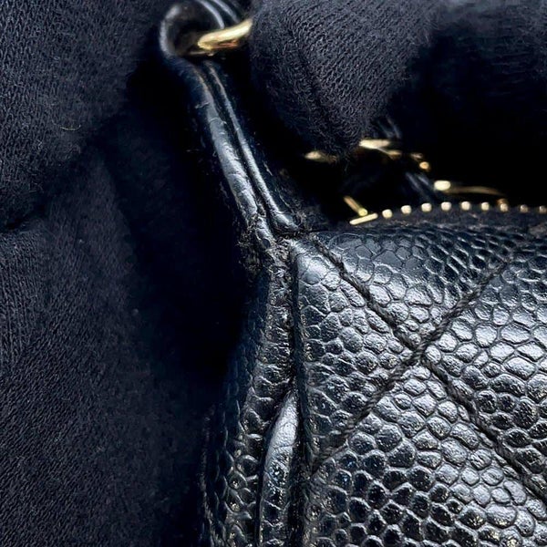 シャネル ショルダーバッグ ココマーク マトラッセ キャビアスキン A22476 CHANEL ワンショルダー セミショルダー 黒