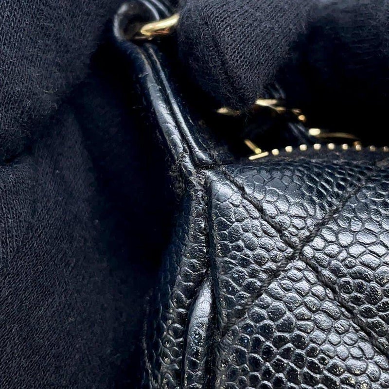 シャネル ショルダーバッグ ココマーク マトラッセ キャビアスキン A22476 CHANEL ワンショルダー セミショルダー 黒