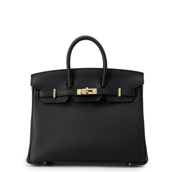 エルメス バーキン25 ブラック/シャンパンゴールド金具 トゴ K刻印 HERMES Birkin ハンドバッグ 黒
