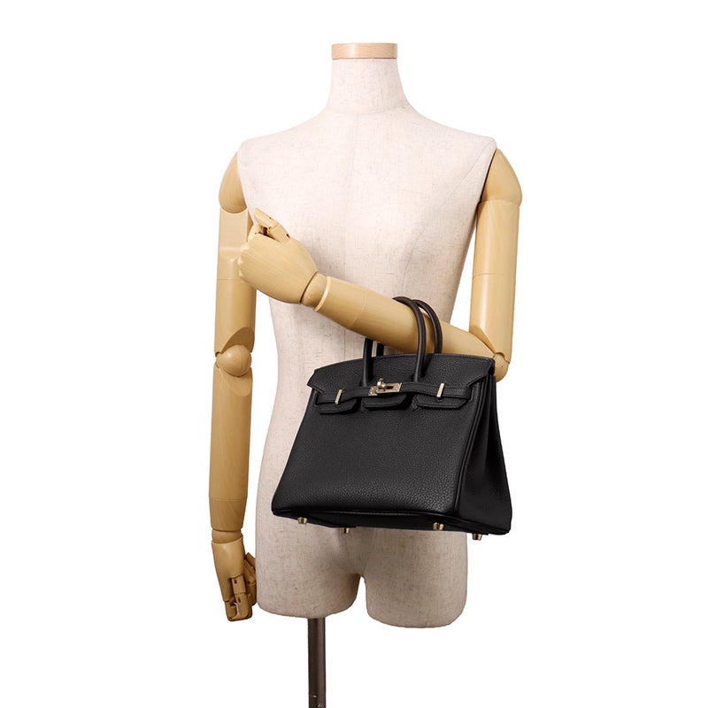 エルメス バーキン25 ブラック/シャンパンゴールド金具 トゴ K刻印 HERMES Birkin ハンドバッグ 黒