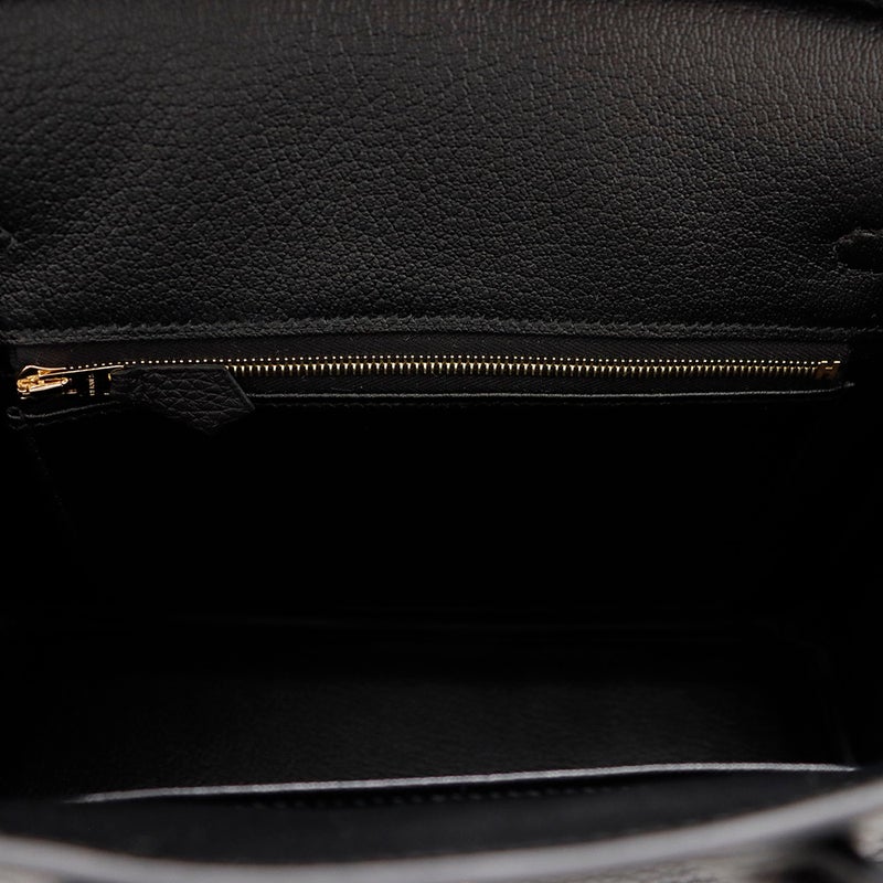 エルメス バーキン25 ブラック/シャンパンゴールド金具 トゴ K刻印 HERMES Birkin ハンドバッグ 黒