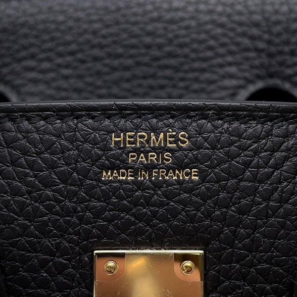エルメス バーキン25 ブラック/シャンパンゴールド金具 トゴ K刻印 HERMES Birkin ハンドバッグ 黒