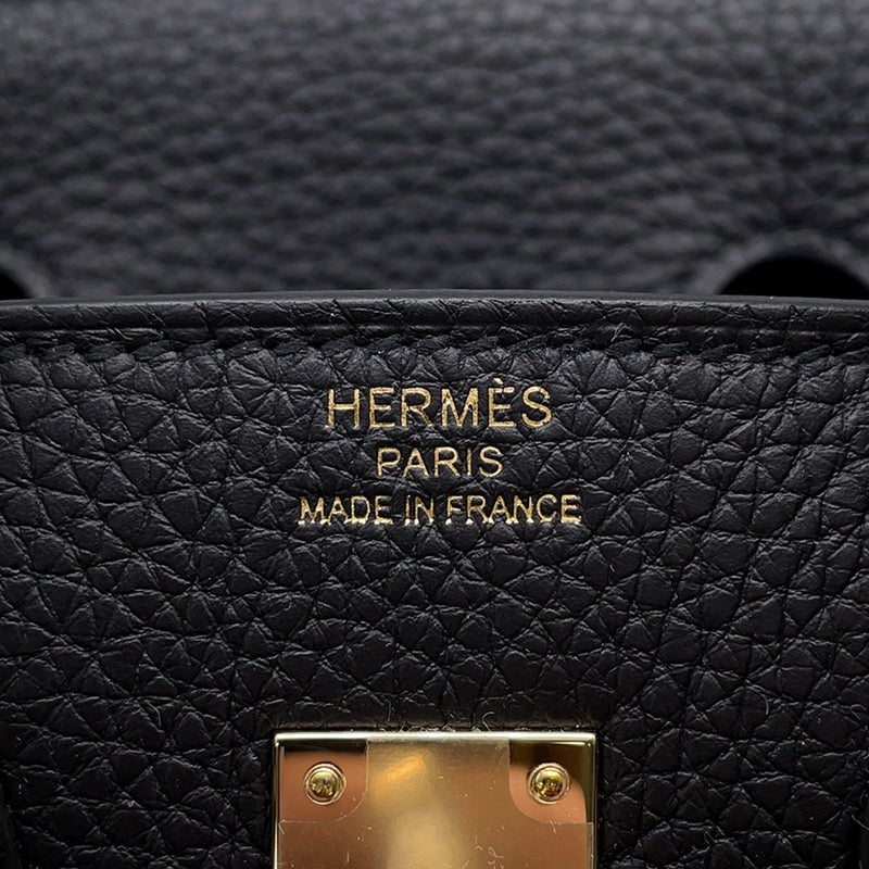 エルメス バーキン25 ブラック/シャンパンゴールド金具 トゴ K刻印 HERMES Birkin ハンドバッグ 黒