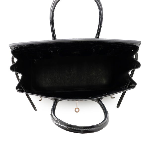 エルメス バーキン30 ブラック/シルバー金具 ニロティカスシャイン □L刻印 HERMES Birkin ハンドバッグ 黒