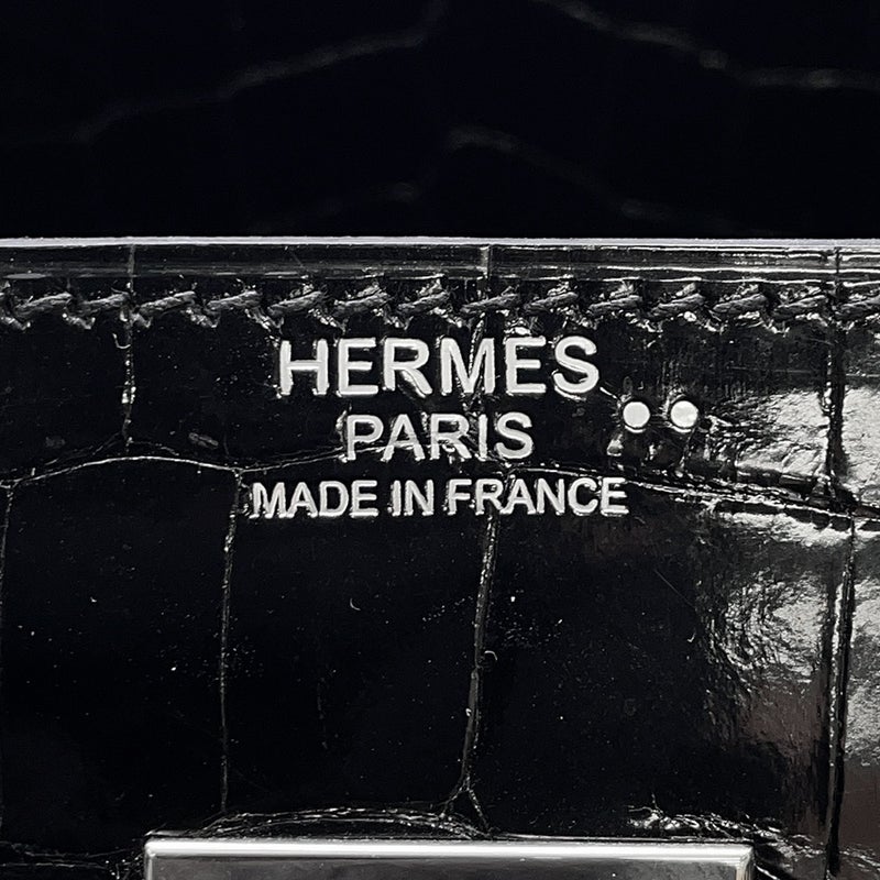 エルメス バーキン30 ブラック/シルバー金具 ニロティカスシャイン □L刻印 HERMES Birkin ハンドバッグ 黒