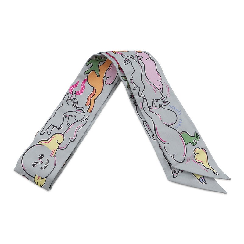 エルメス スカーフ ツイリー 千と一のウサギ Mille et Un Lapins HERMES シルクツイル 2023秋冬