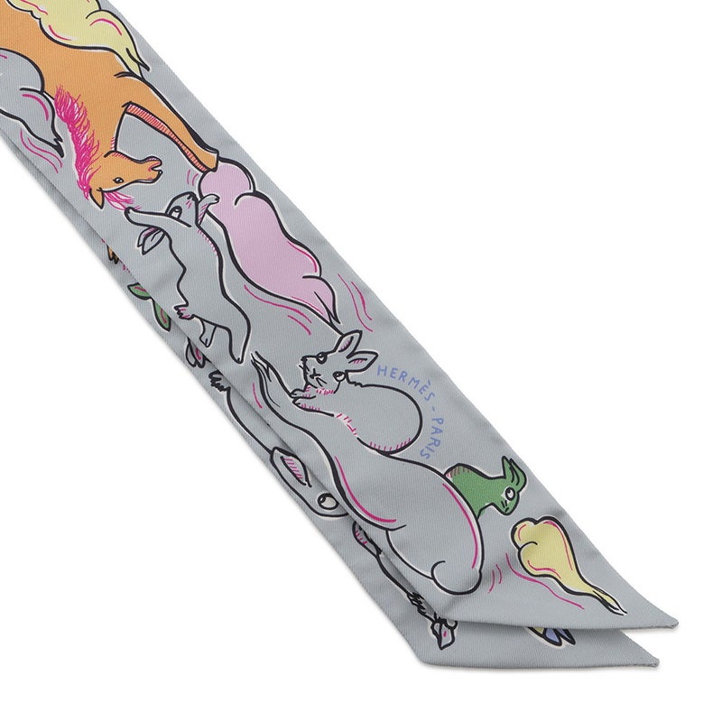 エルメス スカーフ ツイリー 千と一のウサギ Mille et Un Lapins HERMES シルクツイル 2023秋冬
