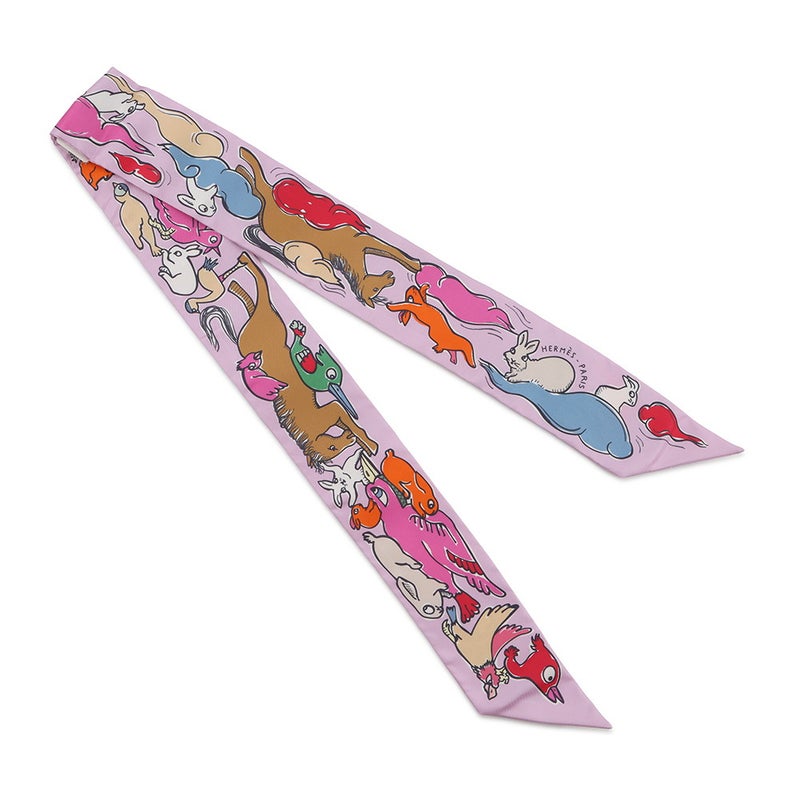 エルメス スカーフ ツイリー 千と一のウサギ Mille et Un Lapins HERMES シルクツイル 2023秋冬