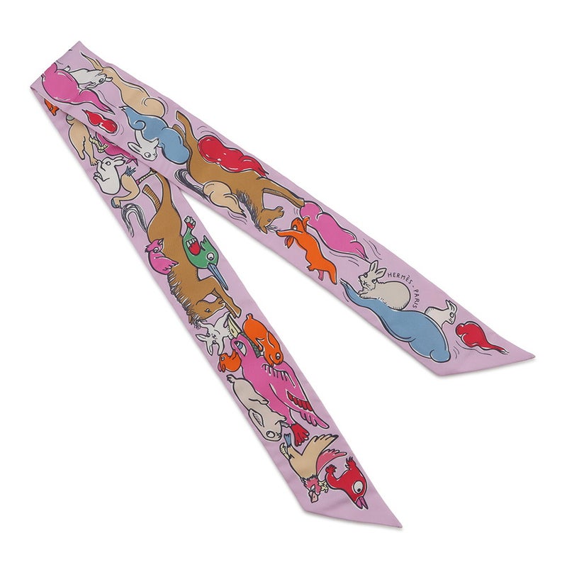 エルメス スカーフ ツイリー 千と一のウサギ Mille et Un Lapins HERMES シルクツイル 2023秋冬