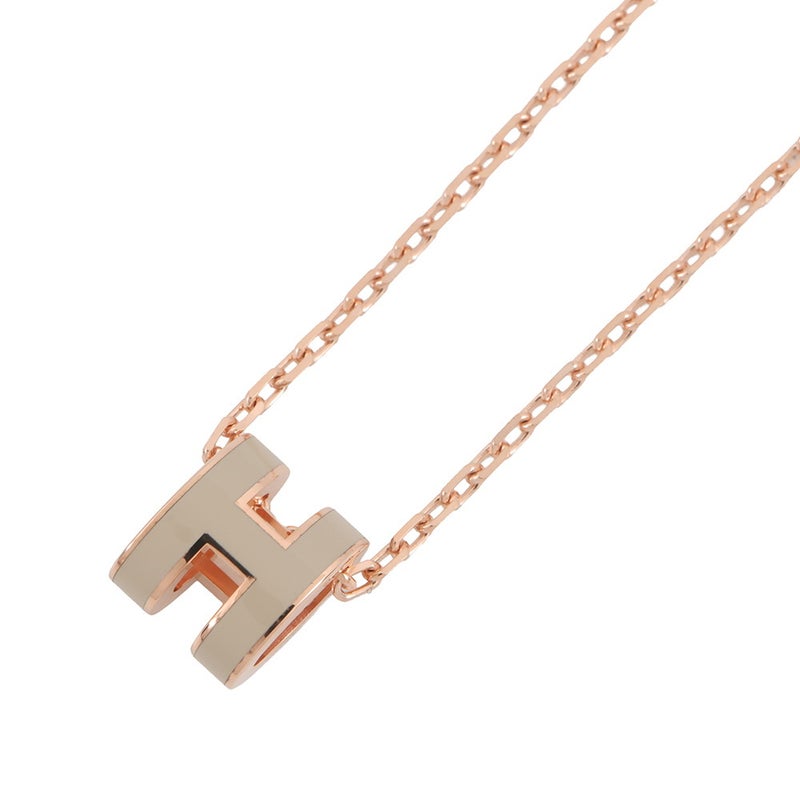 エルメス ネックレス ミニ・ポップアッシュ マロングラッセ/ピンクゴールド金具 HERMES アクセサリー ポップH