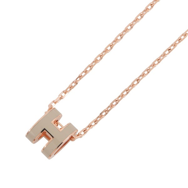 エルメス ネックレス ミニ・ポップアッシュ マロングラッセ/ピンクゴールド金具 HERMES アクセサリー ポップH