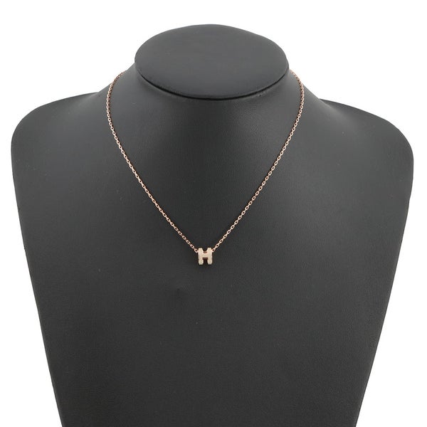 エルメス ネックレス ミニ・ポップアッシュ マロングラッセ/ピンクゴールド金具 HERMES アクセサリー ポップH