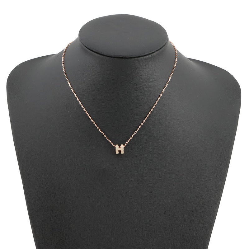 エルメス ネックレス ミニ・ポップアッシュ マロングラッセ/ピンクゴールド金具 HERMES アクセサリー ポップH