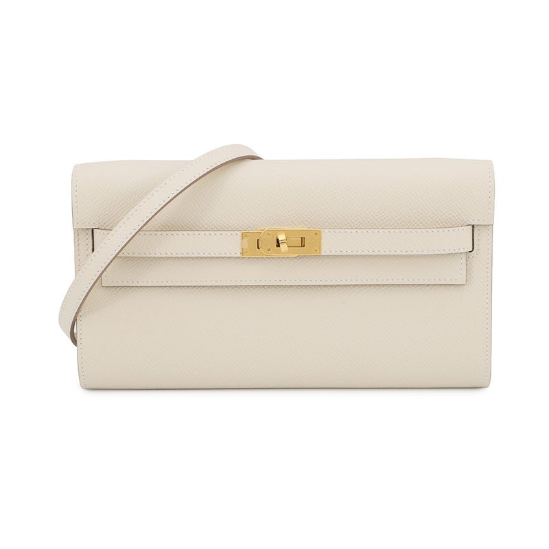 エルメス ケリーウォレット ロング トゥーゴー クレ/ゴールド金具 エプソン K刻印 財布