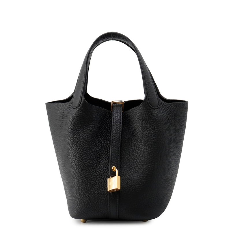 エルメス ハンドバッグ ピコタンロックPM ブラック/ゴールド金具 トリヨンクレマンス W刻印 黒