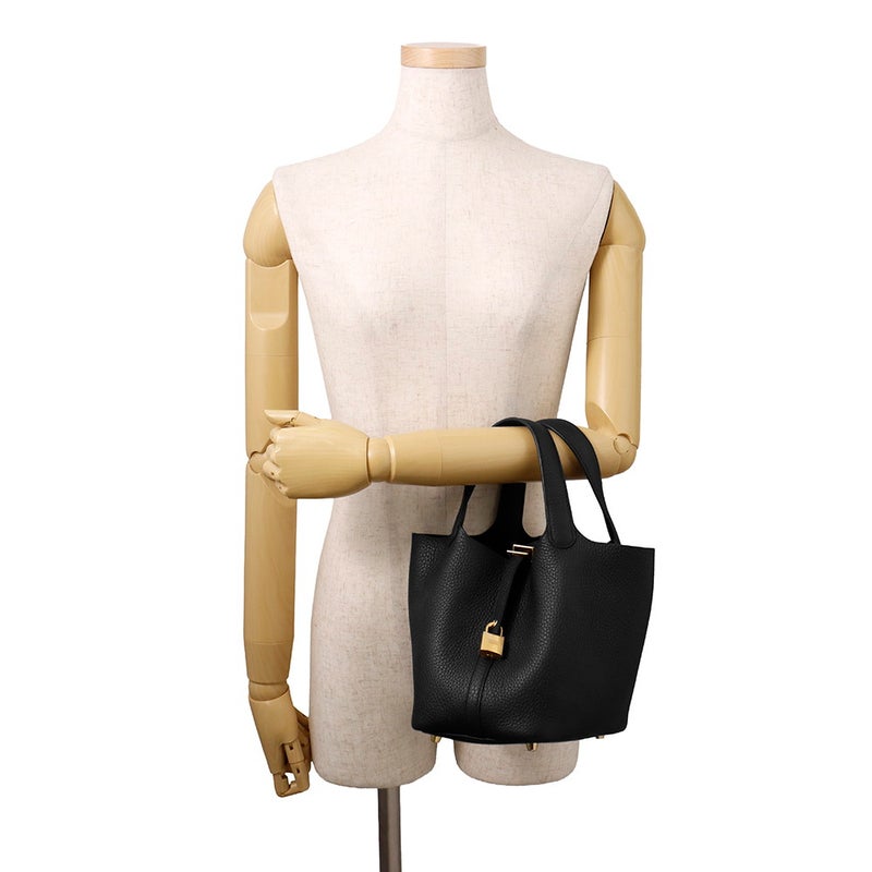 エルメス ハンドバッグ ピコタンロックPM ブラック/ゴールド金具 トリヨンクレマンス W刻印 黒