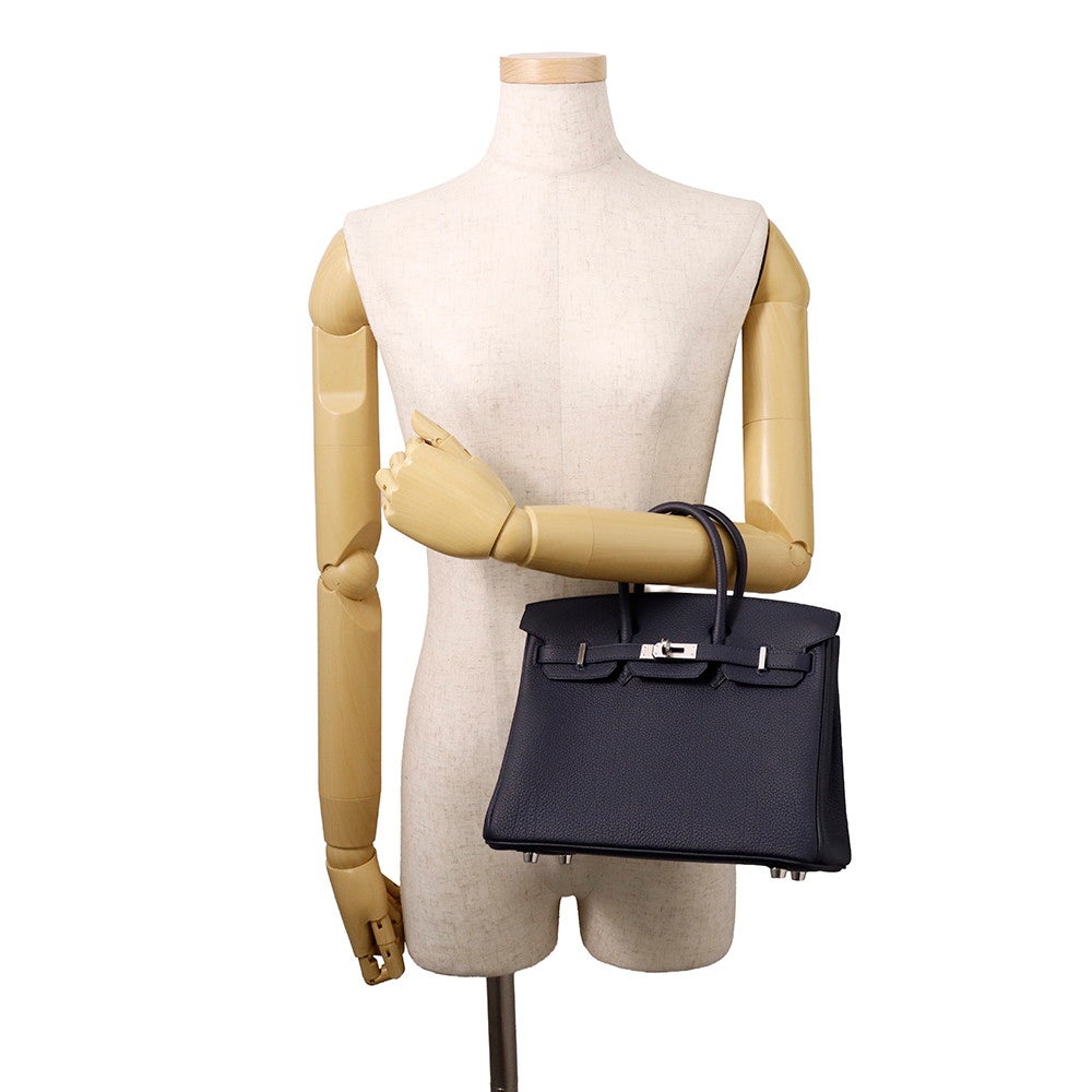 エルメス バーキン25 ブルーニュイ/シルバー金具 トゴ G刻印 HERMES
