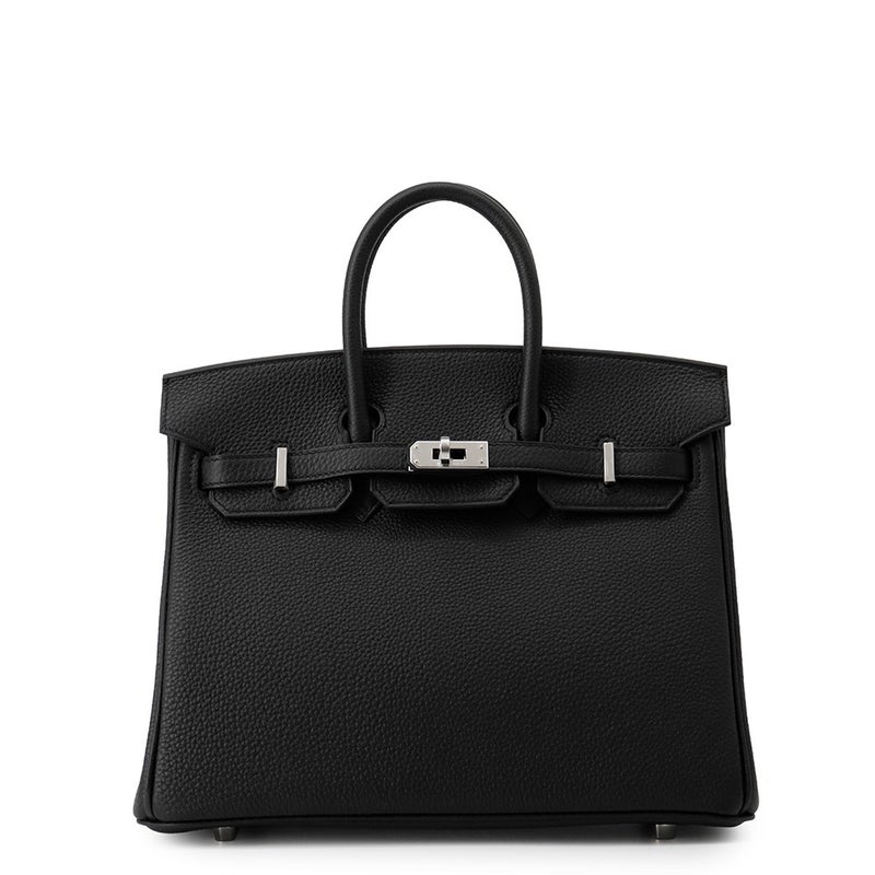 エルメス バーキン25 ブラック/シルバー金具 トゴ G刻印 HERMES Birkin ハンドバッグ 黒