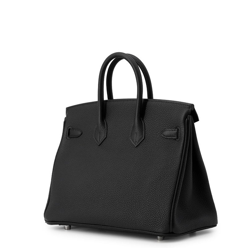 エルメス バーキン25 ブラック/シルバー金具 トゴ G刻印 HERMES Birkin ハンドバッグ 黒