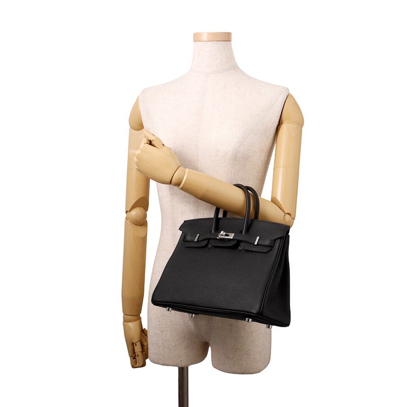 エルメス バーキン25 ブラック/シルバー金具 トゴ G刻印 HERMES Birkin ハンドバッグ 黒