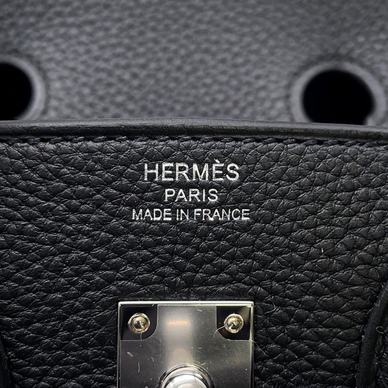 エルメス バーキン25 ブラック/シルバー金具 トゴ G刻印 HERMES Birkin ハンドバッグ 黒