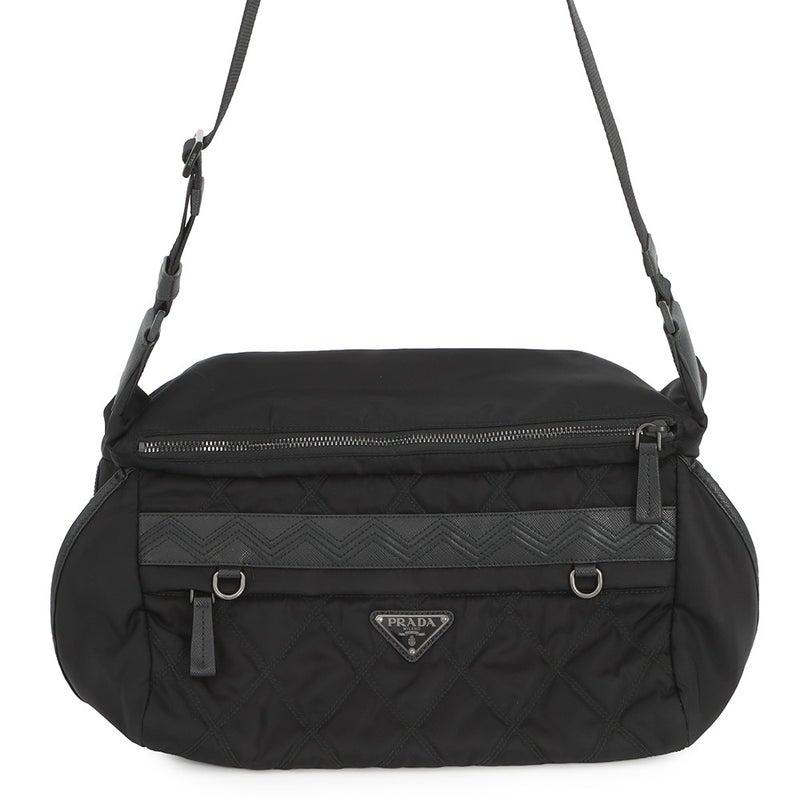 プラダ ショルダーバッグ トライアングルロゴ キルティング ナイロン 2VH991 PRADA 黒