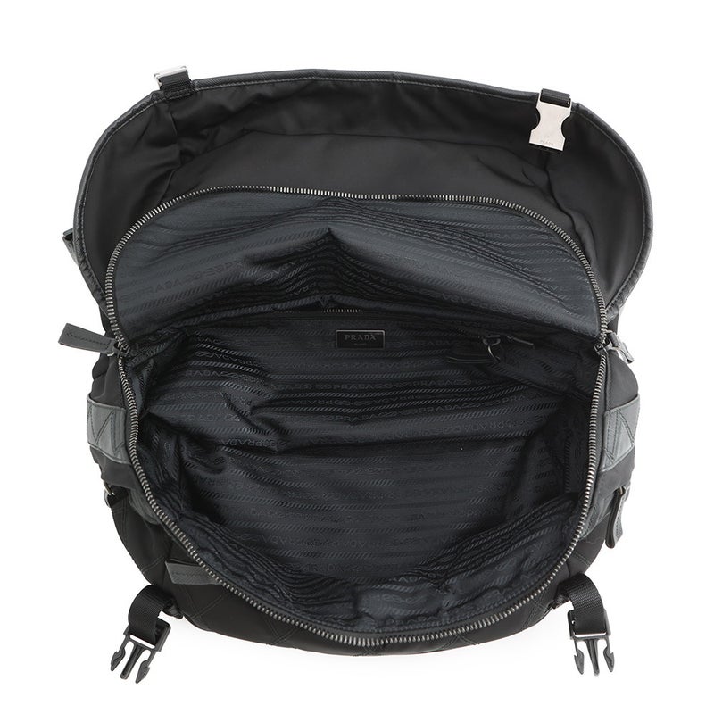 プラダ ショルダーバッグ トライアングルロゴ キルティング ナイロン 2VH991 PRADA 黒