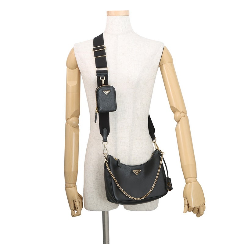 プラダ ショルダーバッグ Re-Edition 2005 サフィアーノレザー 1BH204 PRADA 2wayバッグ 黒