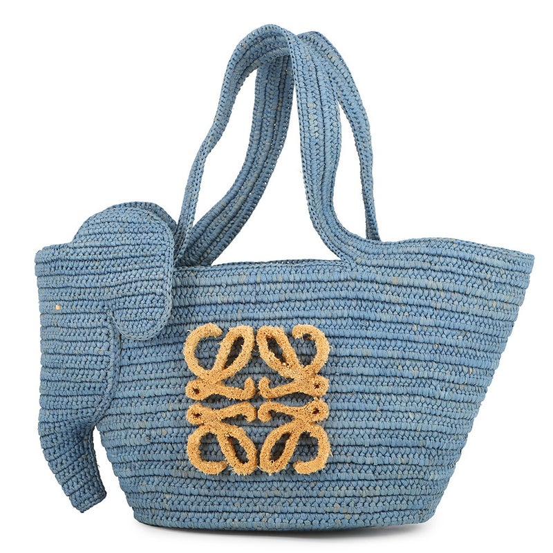 ロエベ ハンドバッグ エレファント バスケットバッグ スモール ラフィア A223T37X08 LOEWE かごバッグ ゾウ