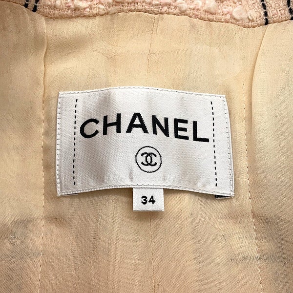 シャネル ジャケット ノーカラー ツイード ココボタン レディースサイズ34 P71173 CHANEL アウター