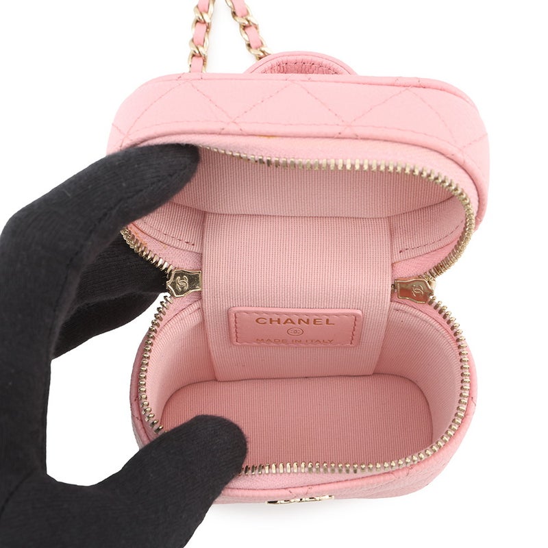 シャネル チェーンショルダーバッグ マトラッセ ココマーク ヴァニティケース スモール キャビアスキン AP2503 CHANEL