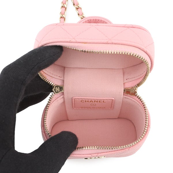 シャネル チェーンショルダーバッグ マトラッセ ココマーク ヴァニティケース スモール キャビアスキン AP2503 CHANEL