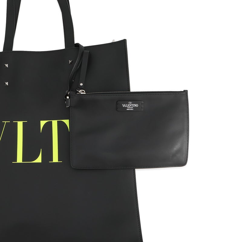 ヴァレンティノガラヴァーニ トートバッグ VLTNロゴ レザー VALENTINO 黒