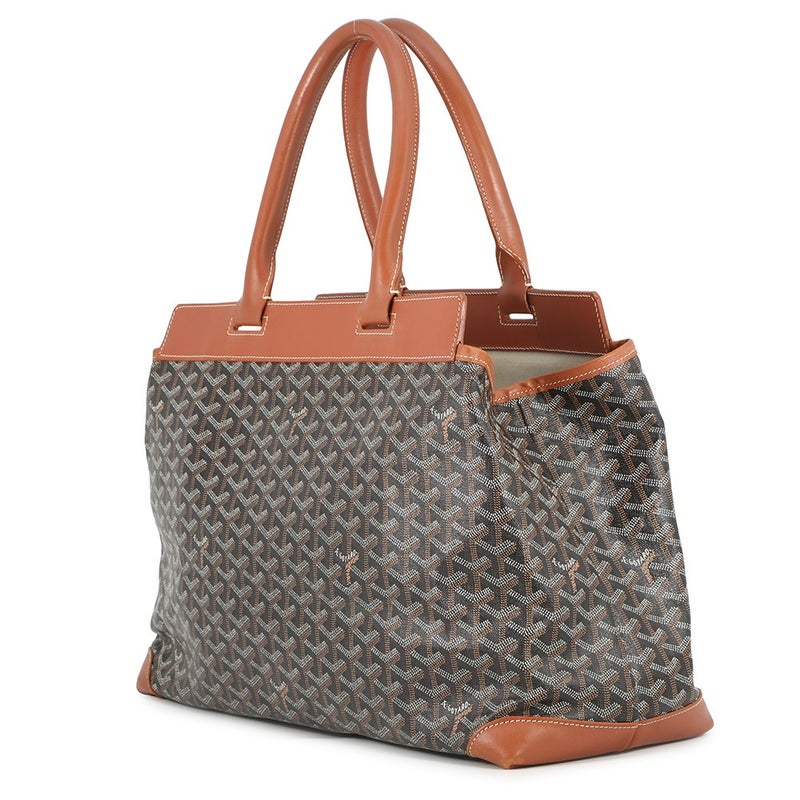 ゴヤール トートバッグ ベルシャスMM PVC レザー GOYARD 黒 ブラウン ヘリンボーン