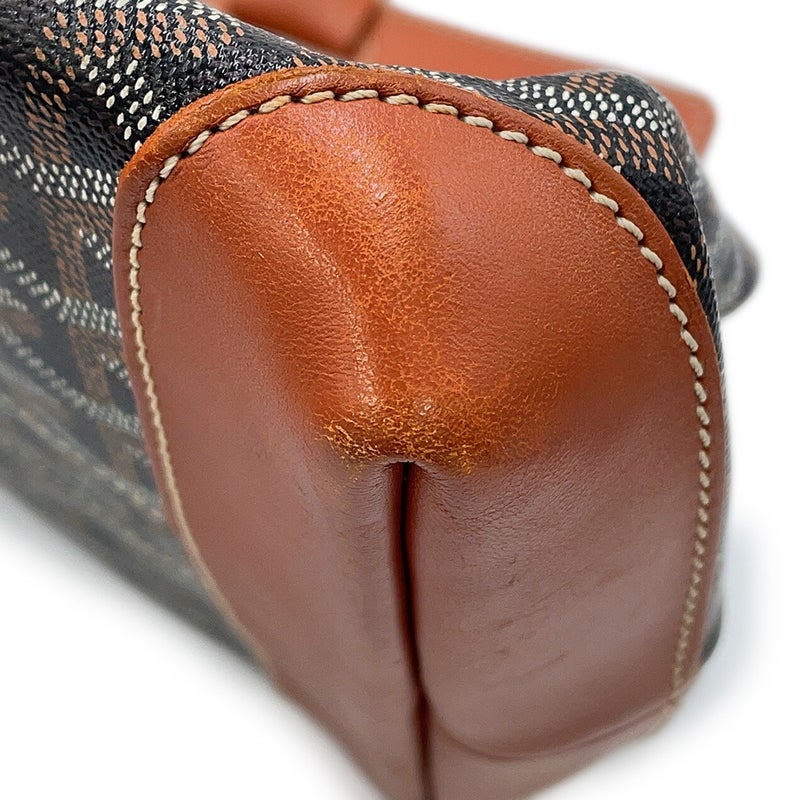 ゴヤール トートバッグ ベルシャスMM PVC レザー GOYARD 黒 ブラウン ヘリンボーン