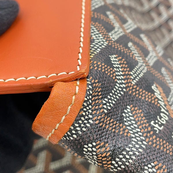 ゴヤール トートバッグ ベルシャスMM PVC レザー GOYARD 黒 ブラウン ヘリンボーン