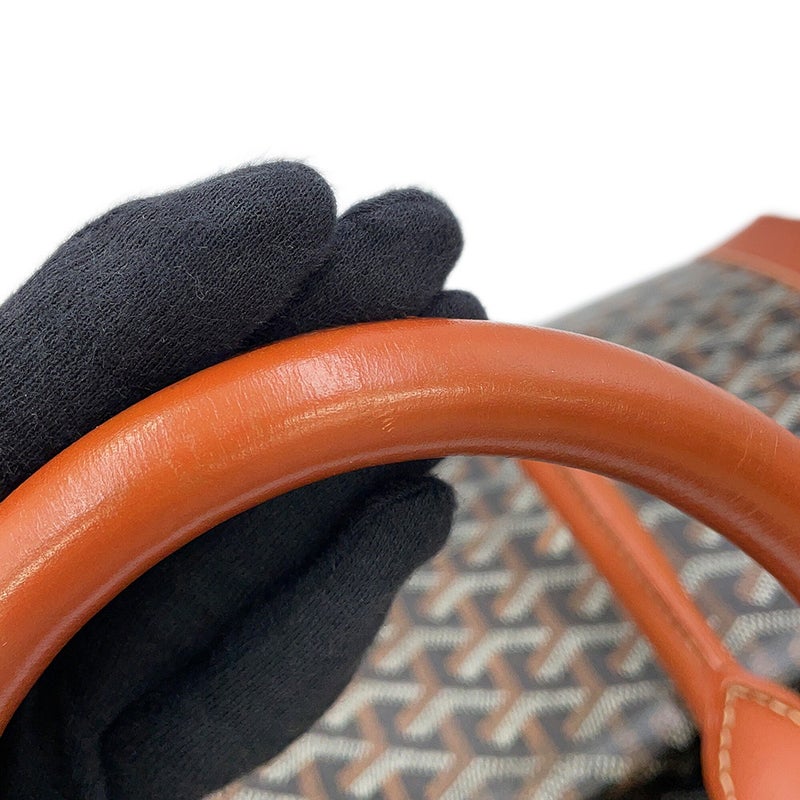 ゴヤール トートバッグ ベルシャスMM PVC レザー GOYARD 黒 ブラウン ヘリンボーン