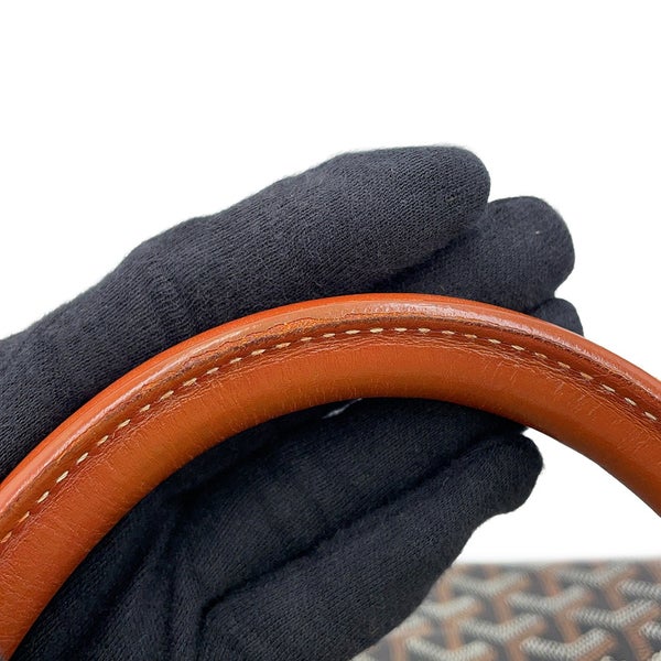 ゴヤール トートバッグ ベルシャスMM PVC レザー GOYARD 黒 ブラウン ヘリンボーン