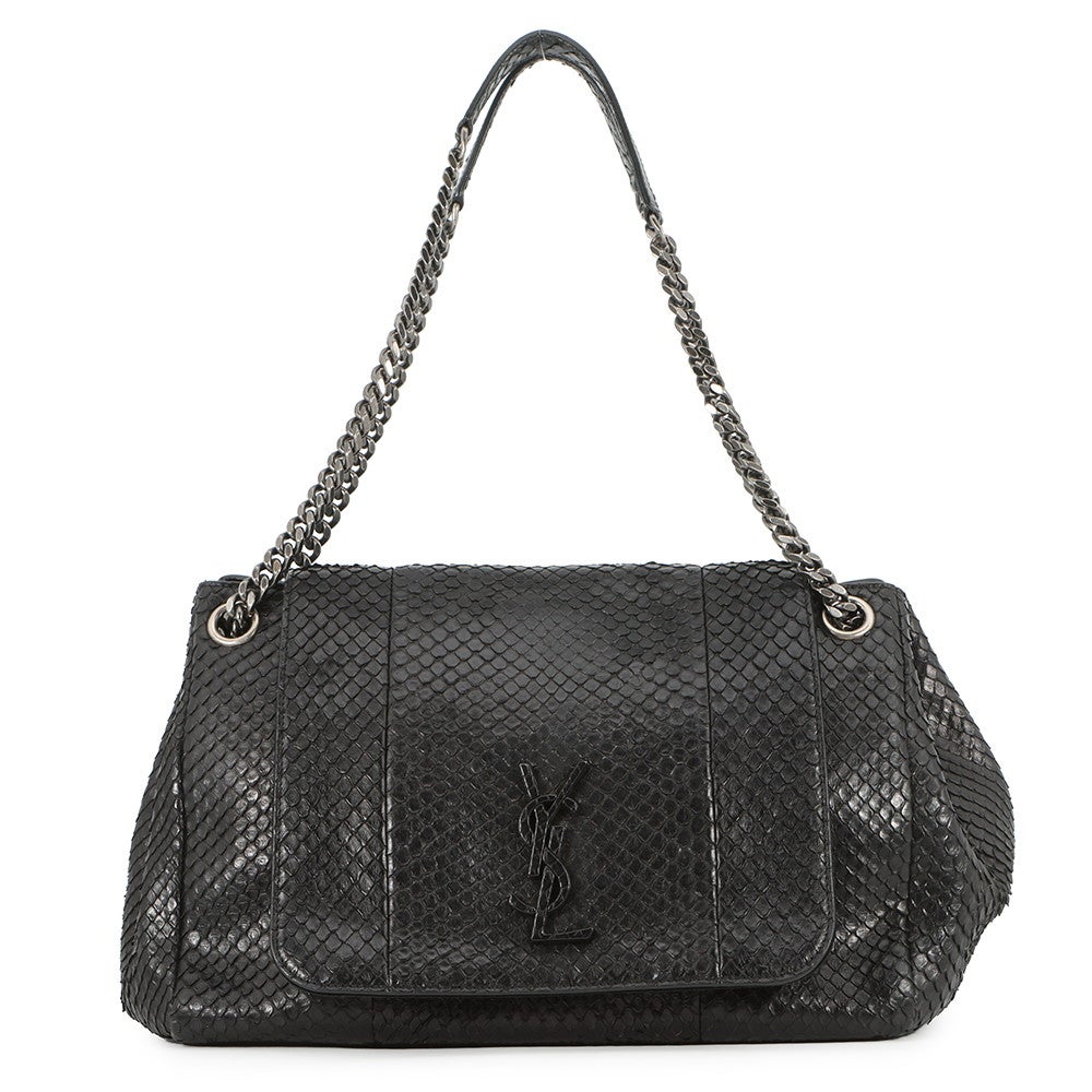 サンローランパリ チェーンショルダーバッグ Nolita ノリータ パイソン SAINT LAURENT PARIS 黒 サンローランパリ チェーンショルダーバッグ Nolita ノリータ パイソン