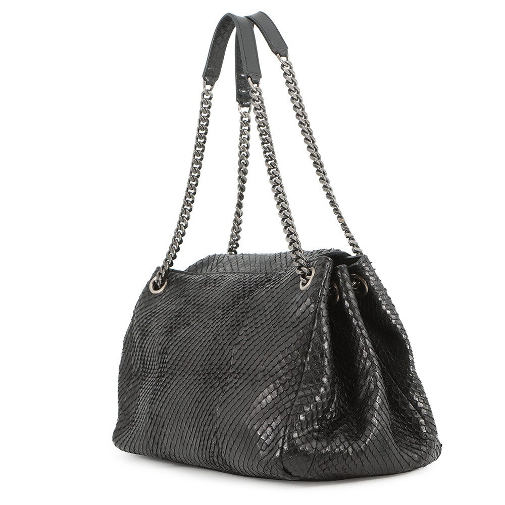 サンローランパリ チェーンショルダーバッグ Nolita ノリータ パイソン SAINT LAURENT PARIS 黒 サンローランパリ チェーンショルダーバッグ Nolita ノリータ パイソン