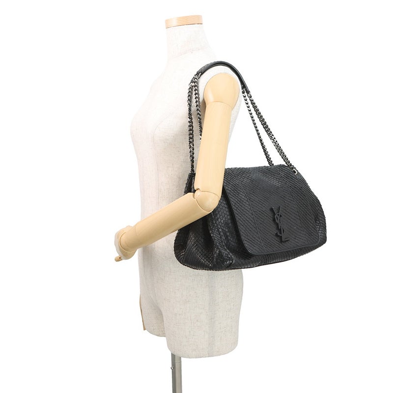 サンローランパリ チェーンショルダーバッグ Nolita ノリータ パイソン SAINT LAURENT PARIS 黒