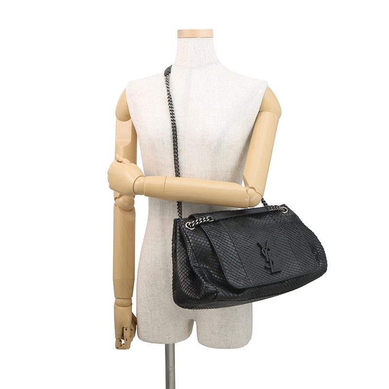 サンローランパリ チェーンショルダーバッグ Nolita ノリータ パイソン SAINT LAURENT PARIS 黒