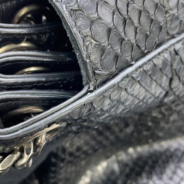 サンローランパリ チェーンショルダーバッグ Nolita ノリータ パイソン SAINT LAURENT PARIS 黒