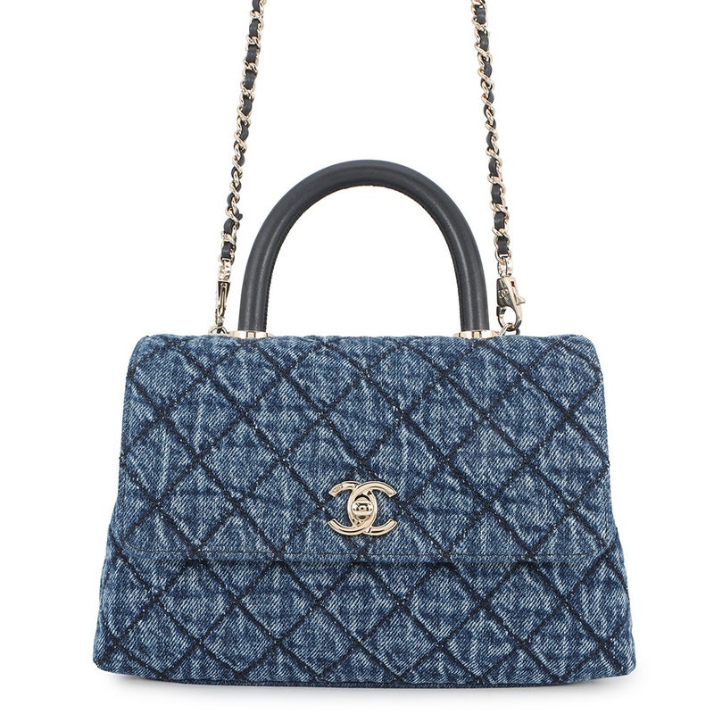 シャネル ハンドバッグ マトラッセ ココマーク ココハンドル ウォッシュドデニム A92990 CHANEL 2wayショルダーバッグ