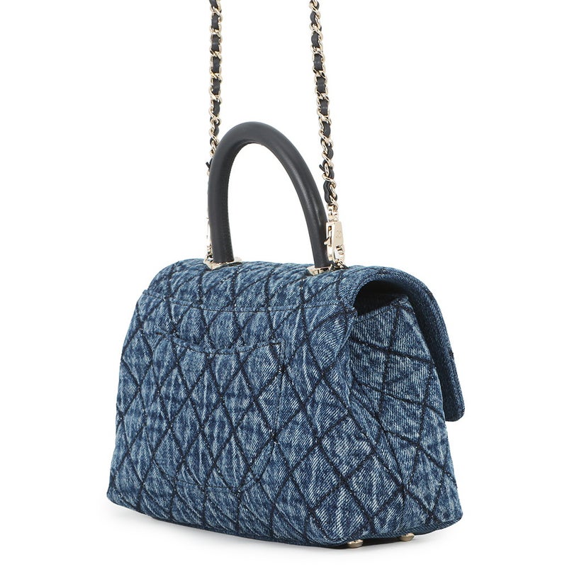 シャネル ハンドバッグ マトラッセ ココマーク ココハンドル ウォッシュドデニム A92990 CHANEL 2wayショルダーバッグ