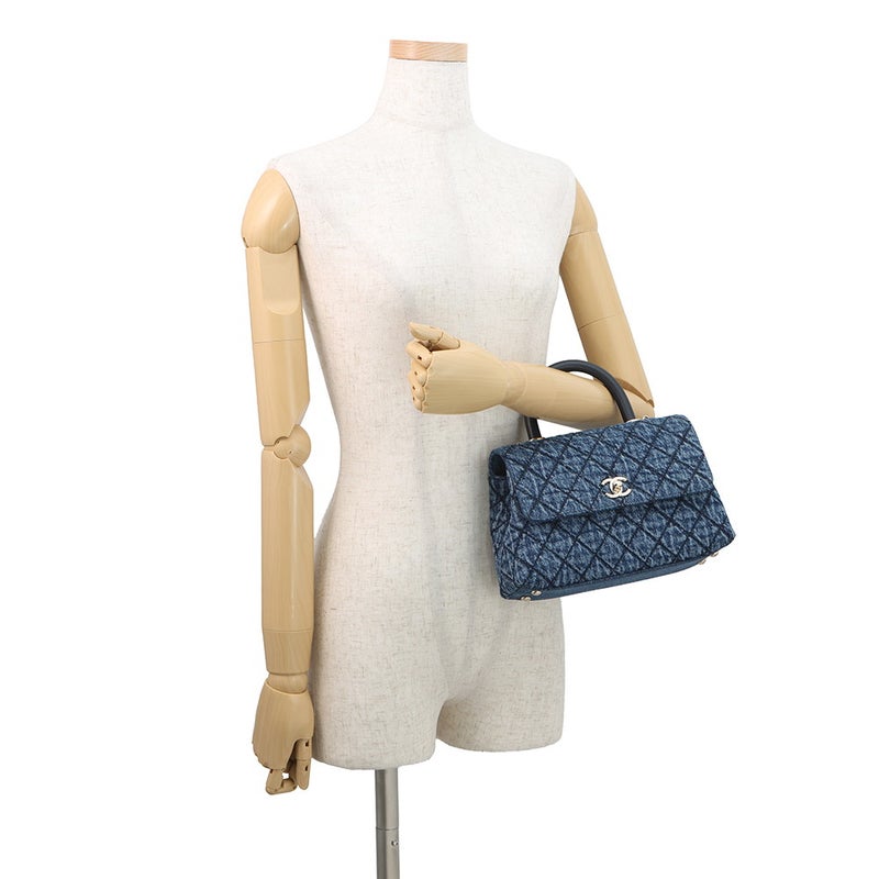 シャネル ハンドバッグ マトラッセ ココマーク ココハンドル ウォッシュドデニム A92990 CHANEL 2wayショルダーバッグ