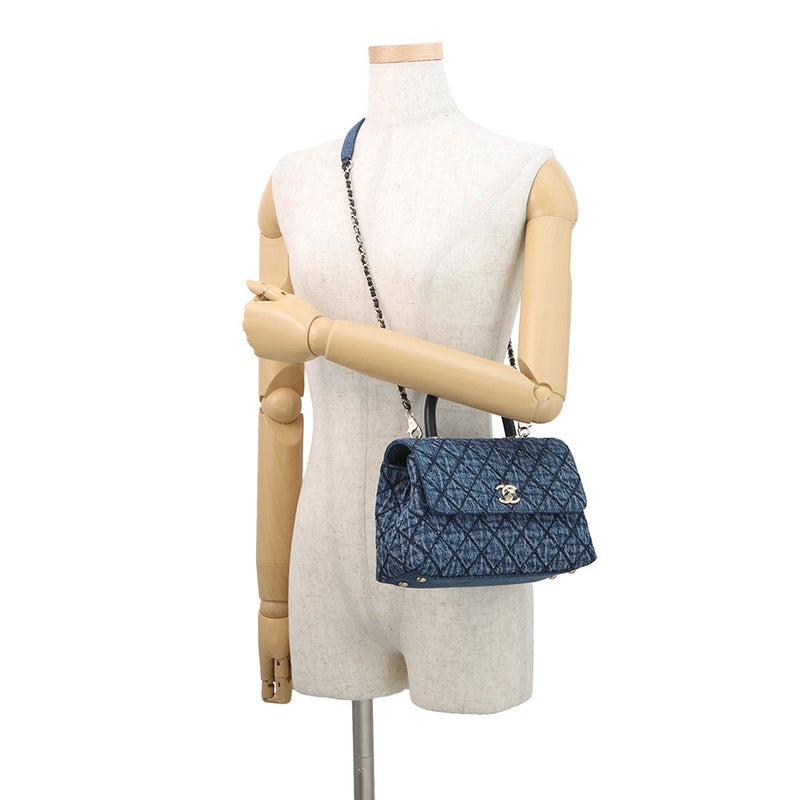 シャネル ハンドバッグ マトラッセ ココマーク ココハンドル ウォッシュドデニム A92990 CHANEL 2wayショルダーバッグ