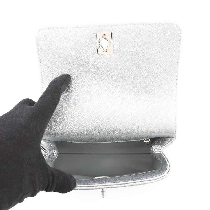 シャネル ハンドバッグ ココマーク トップハンドル マトラッセ キャビアスキン XXS AS2215 2wayショルダー ココハンドル