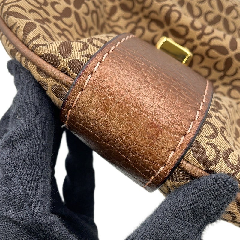 ロエベ ハンドバッグ ニューロード リピート アナグラム ワンショルダー キャンバス レザー LOEWE